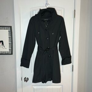 London Fog Black Women's Trench Rain Jacket Size Large